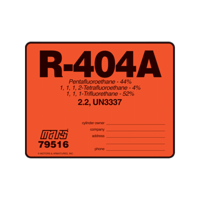 R-404A REFRIG. LABEL (10PK)
