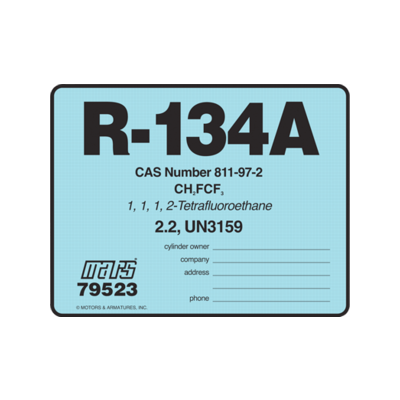 R-134A REFRIG LABEL (10PK)