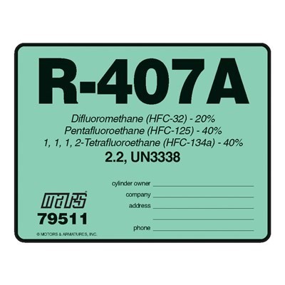 R-407A REFRIG I.D. LABELS 10PK